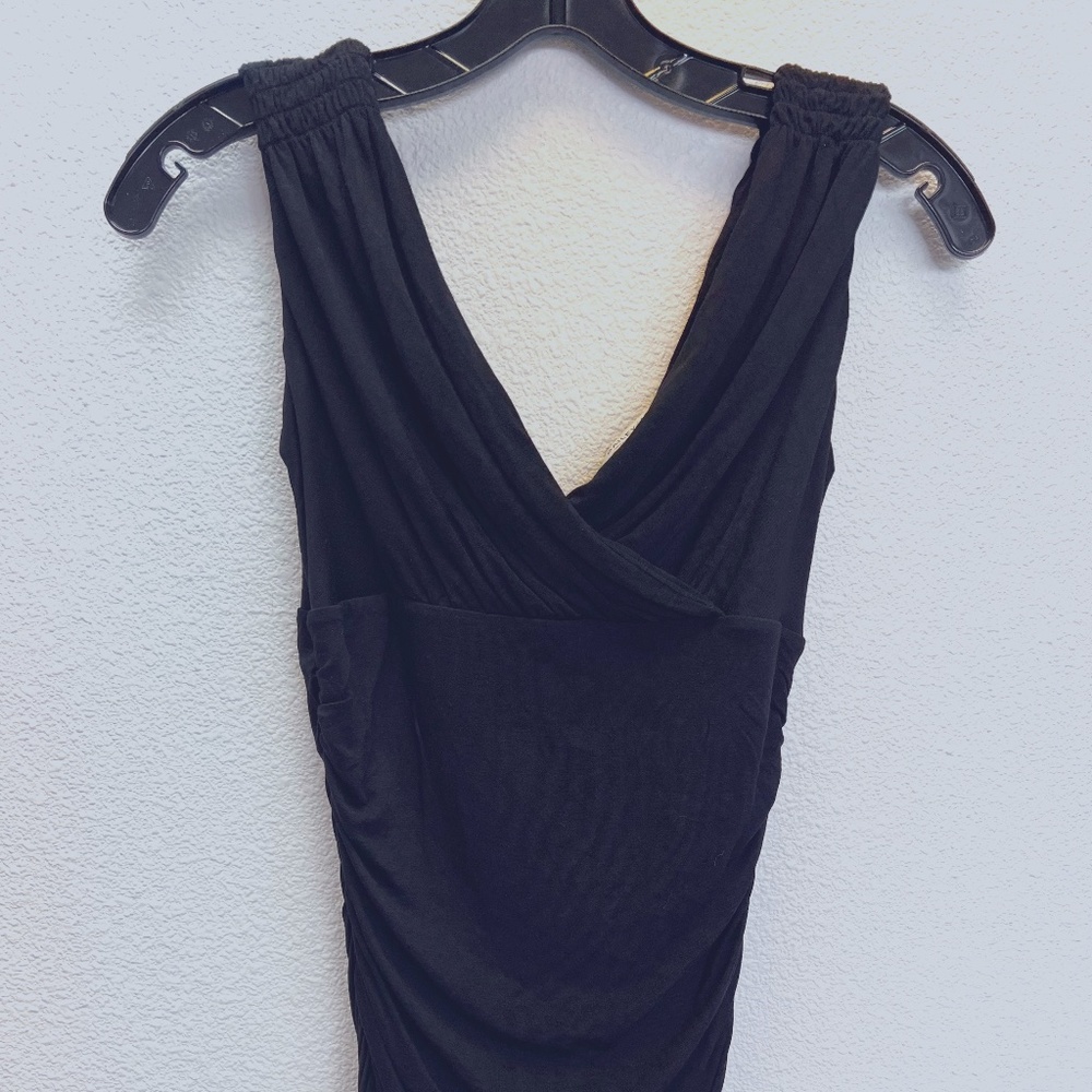 Bailey/44 Black Ruched Tank Top